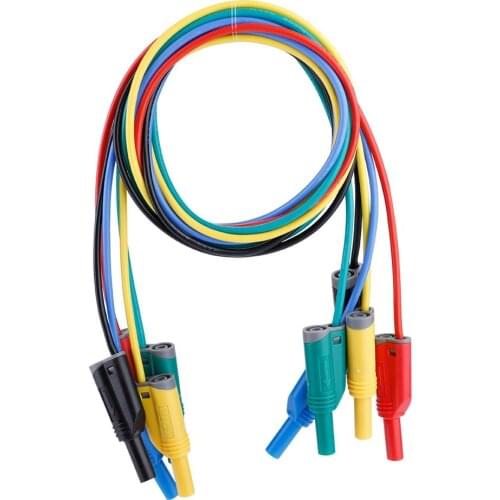 5pcs/Set P1050-1 4mm Banana Plug Safety Soft Silicone Wire Stack Test Lead 14AWG For Multimeter