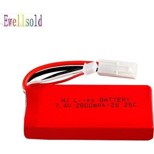 7.4V 1500mAh/2800mah with USB charger For FT009 WL912-A Remote controlboat speedboat Lipo battery 7.4V 1500mah battery 2s