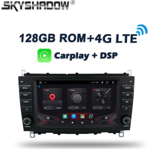 Top size 254mm Carplay IPS DSP Android 10.0 4GB +128GB Car DVD Player GPS WIFI Bluetooth Radio For Benz CLK 280 W209 2005-2012