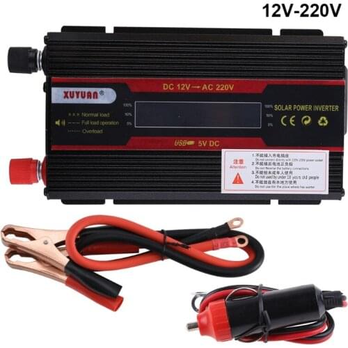 600W Car Inverter DC 12V/24V to AC 110V/220V Voltage Converter with LCD Display D7WD