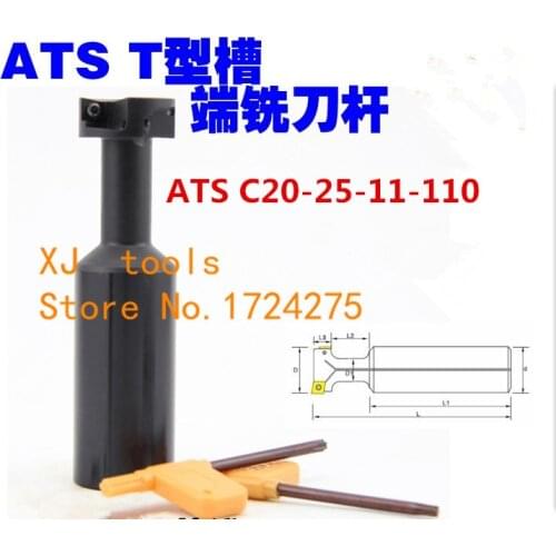 Free Shipping CNC ATS T slot endmill roughing T type cutter bar ATS C20-25-11-110 ,T slot milling cutter,Insert for CCMT060204