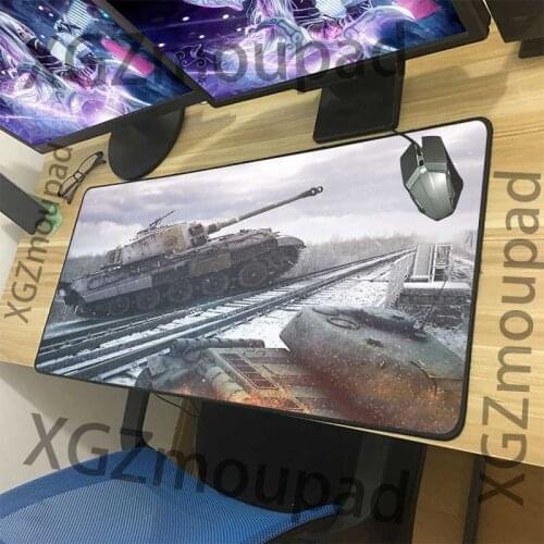 XGZ Large Mouse Pad Black Precision Lock Edge World of Tanks Computer Keyboard Custom Desk Mat Rubber Non-slip 900x400/600x300