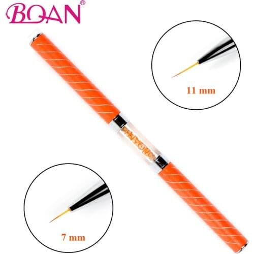 BQAN 10 pcs/lot Double-end Nail Art Liner Line Painting Drawing Brushes 7mm/11mm Nail Painting Flower Brush Manicure Art Tool