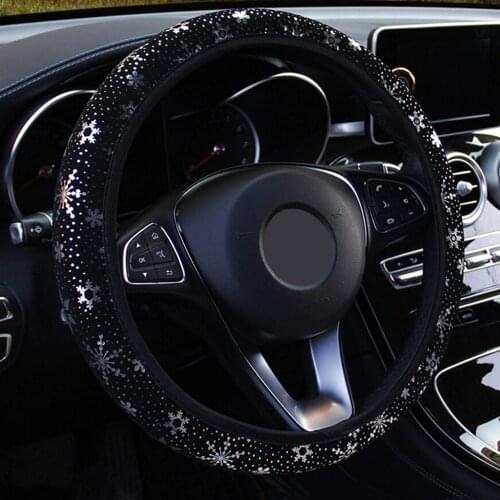 38cm Car Steering-wheel Covers Auto Decoration Accessory Car-styling Shiny Snowflake Universal Car Steering Wheel Cover 4 Colors