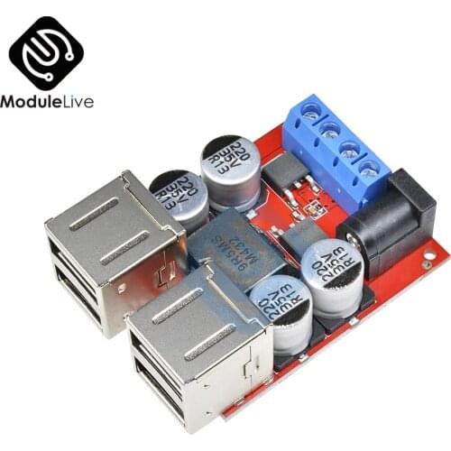 DC-DC Auto Charging Board 8V-35V 5V 8A Car Power Supply Step Down Buck Converter Module 4 Port USB Output mobile Charger