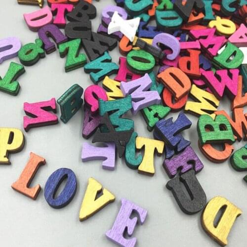 100Pcs Cartoon Number Letter Wooden Doorplate Embellishment Wooden Craft Card Making Home Decoration Digital Display DIY