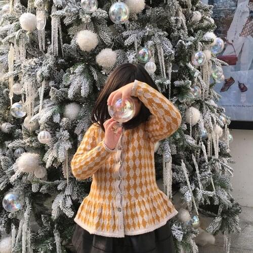 2021 Spring Autumn Toddler Outwear Baby Boys and Girls Plaid Cardigan Coats Kids Long Sleeve Knitted Jacket Cute Girls Sweaters