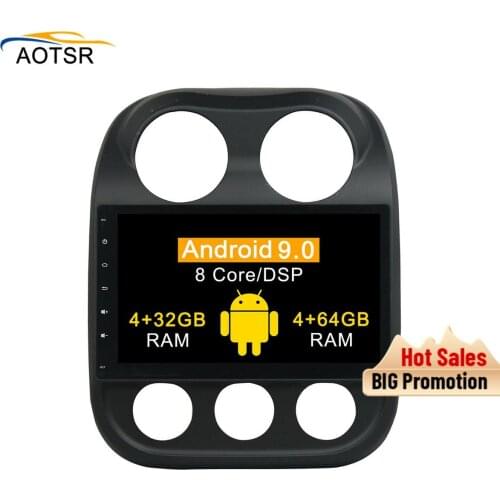 DSP 4+64 Android 9.0 Car DVD Multimedia Player GPS for JEEP COMPASS 2009-2016 audio car radio stereo navigation BT map head unit