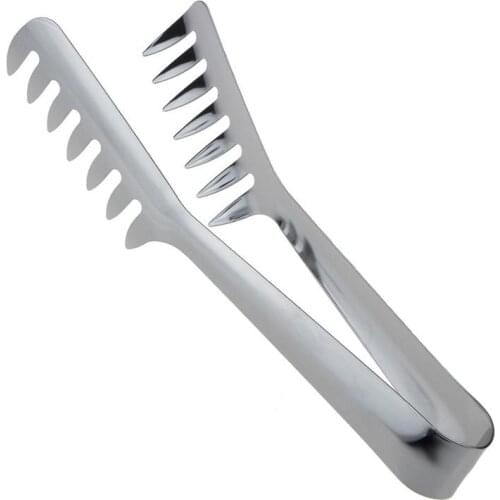 Stainless Steel Food Comb Clip Spaghetti Thongs Noodles Pointed Food Holder Western Restaurant Tools