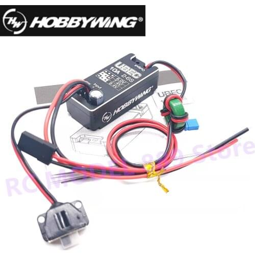 Hobbywing Module BEC 10A UBEC 2-6S 6 7.4V 8.4V Adjustable Voltage with Metal Housing for RC Cars