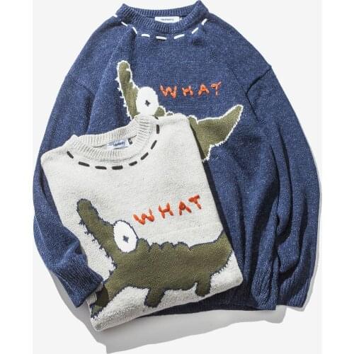 Korean Version Fashion Couples Cartoon Embroidered New Sweater Woman Sweaters