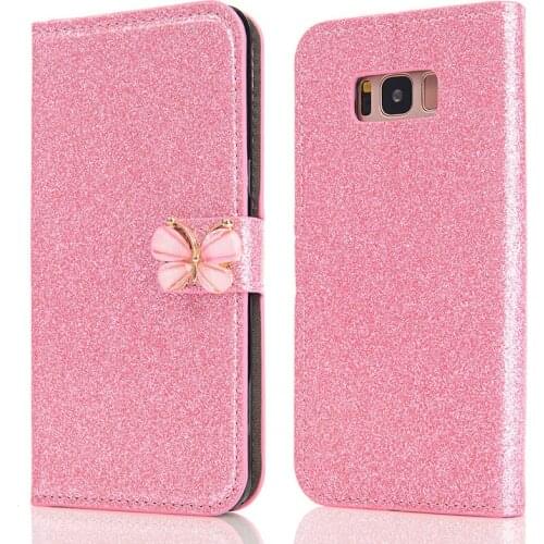 Butterfly Leather Cases For Samsung A51 A50 Note 8 9 10 20 Ultra S10E S10 5G S20 Plus S9 S8 Plus S6 S7 TPU Shockproof Phone Case