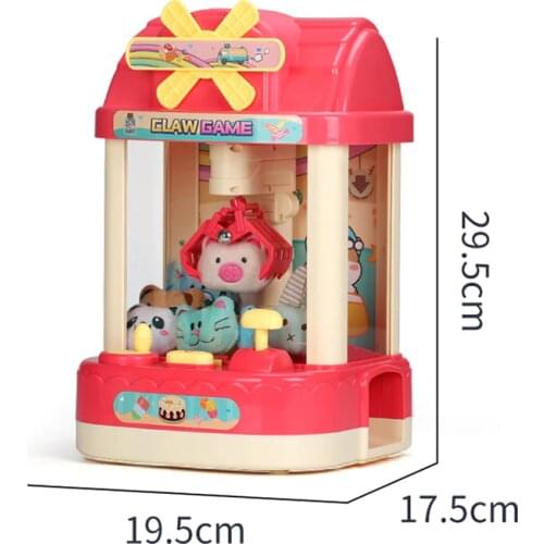 Doll Mini Arcade Machine Coin Operated Candy Grabber Vending Claw Machine Kids Desktop Slot Game Music Funny Clock Catcher Toys
