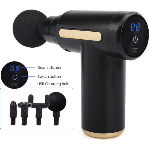 Mini Deep Tissue Muscle Massage Gun Body Shoulder Back Neck Massager LCD Touch Display Relaxation Slimming Shaping Body Massager