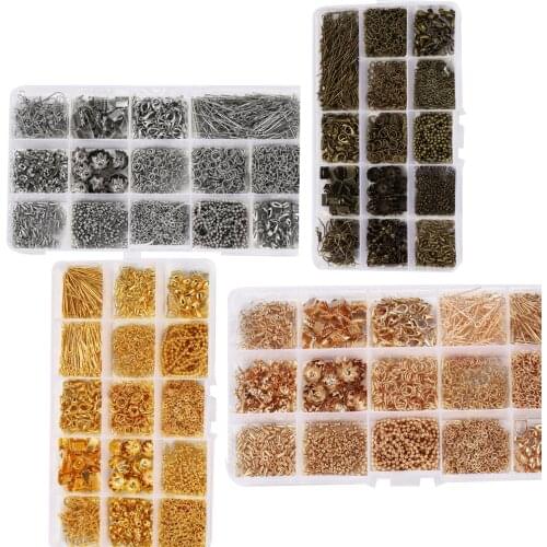 1 Set Earrings Hook Chain Open Jump Ring Headpins DIY For Necklace Bracelect Jewelry Making kits Finding Supplies sets