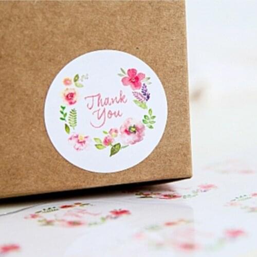 Wholesale 100pcs/10sheets 3.5cm Flower Design Sticker Labels For Creative Paper Stickers Thank You Seals For Gifts