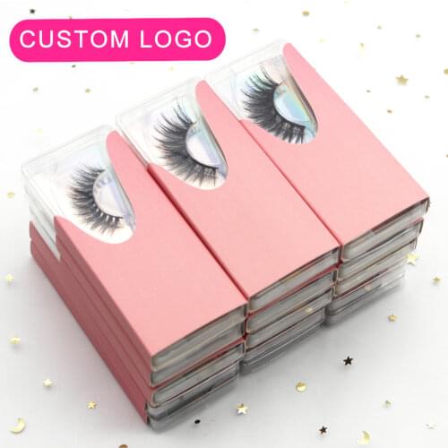 New Eyelash Packaging Boxes Design 3d Faux Mink Natural Fake Lashes In Bulk Wholesale Full Strip Eyelashes Custom Logo Available