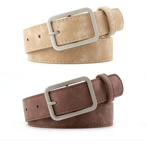 2019 New Designer Women Black Brown 1 inch Wasit Belt Female Streetwear Pu Leather Waistband Belts for Women Jean Cinturon majur