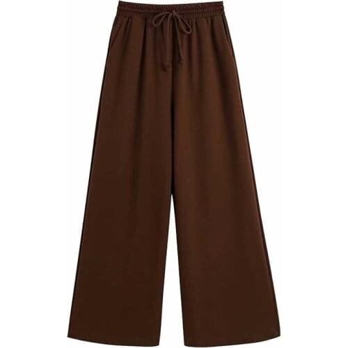 Summer New Womens Wear Euro American Style High Waist Drop Wide Leg Pants Loose and Versatile Straight Casual Pants Dlzk211