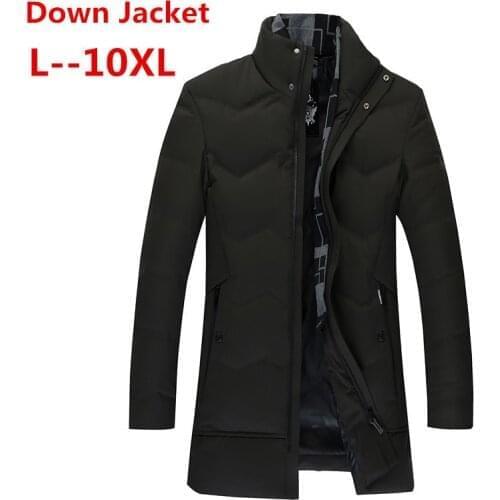 10XL 8XL 6XL 5XL New thick winter mens white down Jacket brand clothing black long warm white duck down jacket male coats