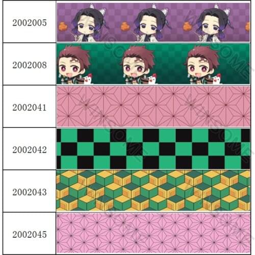 New Arrival Beautiful Japanese Kimetsu No Yaiba Cartoon Printed 5 Yards Grosgrain Ribbon 9mm/16mm for Party Hair Accessories