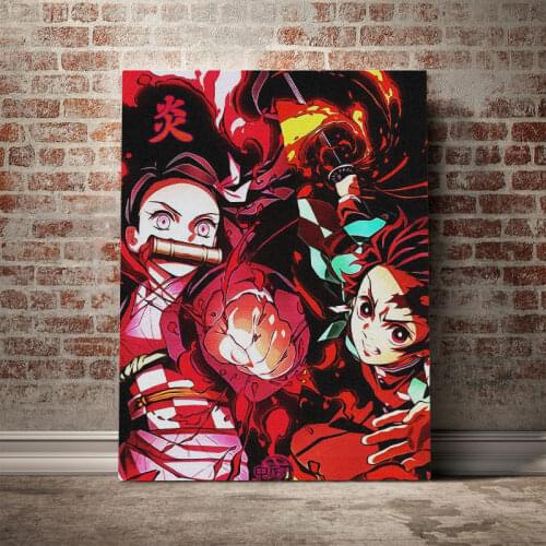 Anime Demon Slayer Fanart design Poster Canvas Wall Art Decoration prints for living Kid Children room Home bedroom decor