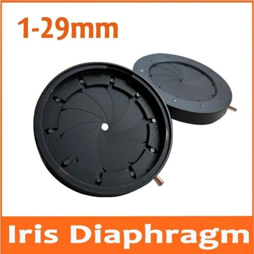 Durable 1-29mm Amplifying Diameter Metal Zoom Adjustable Optical Iris Diaphragm Aperture Condenser for Digital Camera Microscope