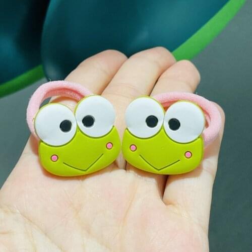 2Pcs Animals Chi Cat Frog Hair Accessories Children Rubber Bands Scrunchies Elastic Hair Bands Girls Headband Decorations Ties