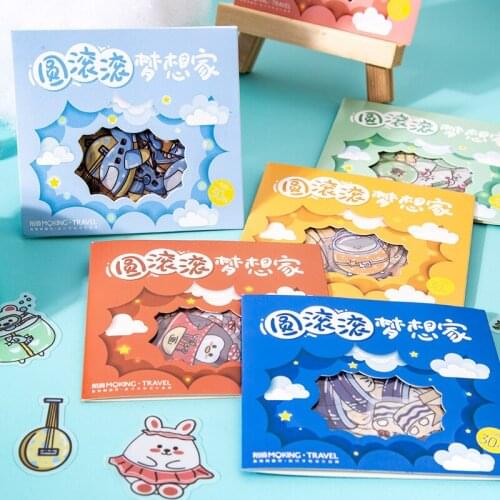 30 Pcs Self-adhesive Stickers Mixed Style Decorative Cat Snowflake Stickers For Personalize Hand Account Photo Frame Album Diary