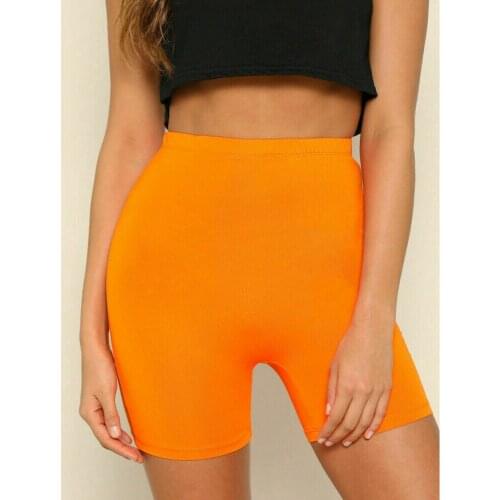 New Womens Summer Gym Cycling Biker Hot Shorts Elastic High Waist Hot Short Fitness Workout Spandex Leggins Knee Length Shorts