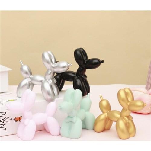 Cute Small Balloon Dog Resin Crafts Sculpture Gifts Fashion Cake Baking Home Decorations Party Dessert Desktop Ornament 5 Colors