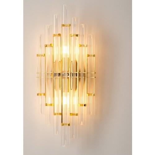 Nordic Postmodern Led Walllamp Simple Living Room Bedroom Wall Sconce Lamp Bathroom Loft Bed Aisle Crystal Bedside Wall Lighting