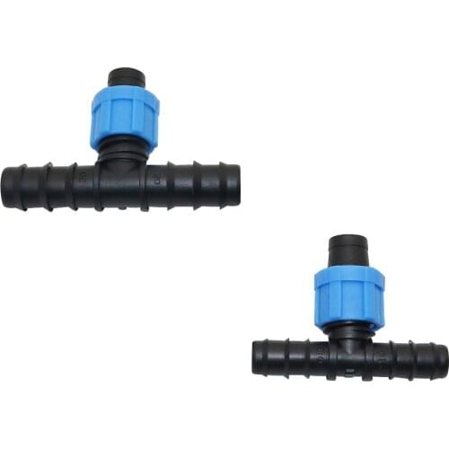 16mm Irrigation Drip Tape Connectors tee repair connector Agricultural Water Saving Hose Joint Thread Lock hose connector 1 Pc