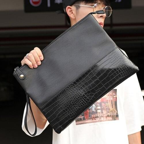 Badenroo Male Envelope bag Simple Alligator Crocodile Leather Business Male Clutch Shoulder bag Fashion Day Clutches Masculina