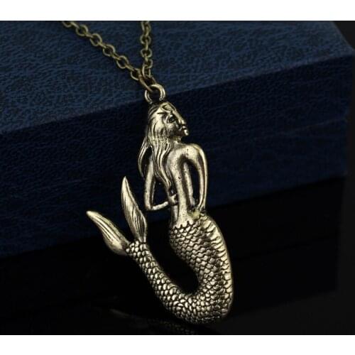 Vintage Charms Pendant Necklace Retro Gold Sliver Color Necklace Women Girls Long Chain Necklace jewelry for Female