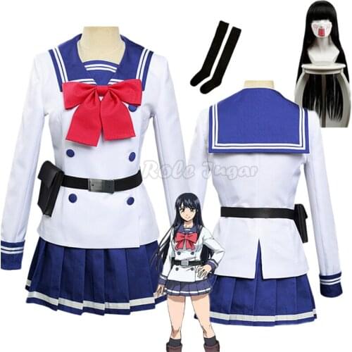 Yuri Honjou Cosplay Anime High-Rise Invasion Cosplay Costumes Tenkuu Shinpan Women Girls Uniform Wig Socks Halloween Full Set
