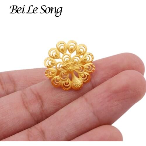 Jewelry rings new Dubai 24K gold color ring for women wedding party resizable of the rings girls gifts African French jewellery