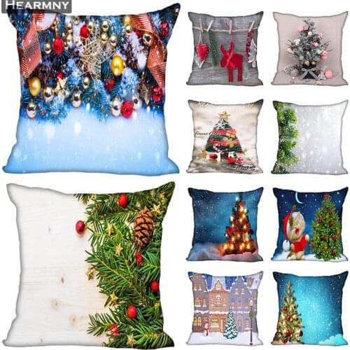 Custom Decorative Pillowcase Merry Christmas Tree 01 Square Zippered Pillow Cover Autumn Pillow case 40x40,45x45cm(One Side)
