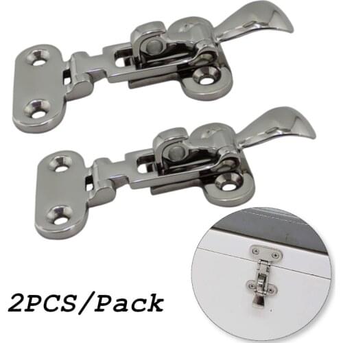 2X Boat Locker Hatch Anti Rattle Latch Fastener 316 Stainless Steel 4-3/8" for row/sail skiff boat yacht accessories