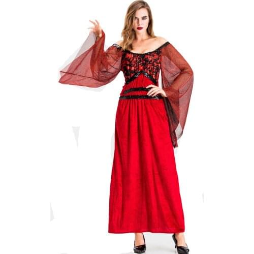Women Sexy Vampire Costume Cosplay Adult Woman Halloween Carnival Witch Role Playing Game Party Fancy Dress Up Uniform