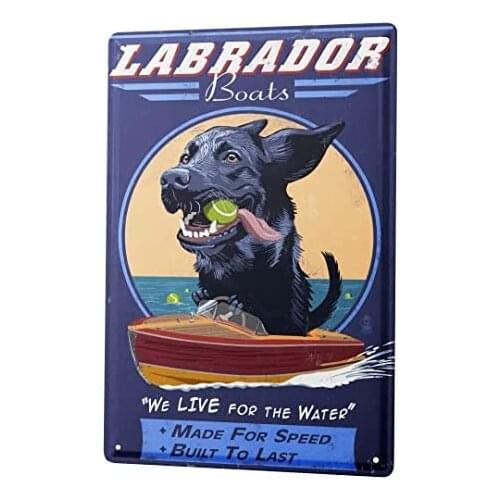 Tin Sign Decor Plaques Animal Shelter Labrador