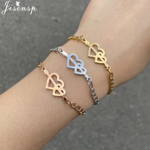 Gold Stainless Steel Love Heart Bracelets for Women Wedding Jewelry Fashion Star Moon Pendant Adjustable Bracelet Wholesale