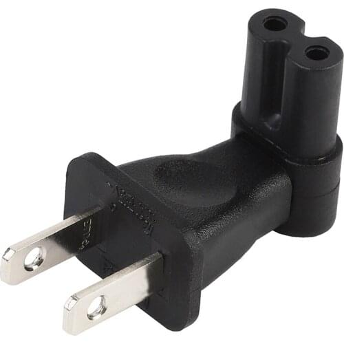 1-15P 2 pin American male plug to IEC 320 C7 female 125V/10A right angle power plug