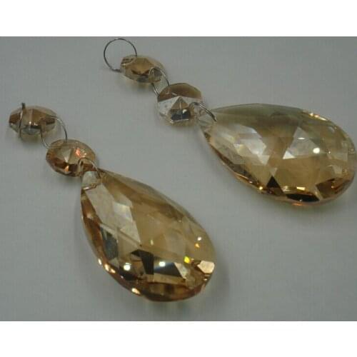 100pcs/set , crystal strand pendant 50mm With 14mm octagon beads 2pcs crystal chandelier beads strands