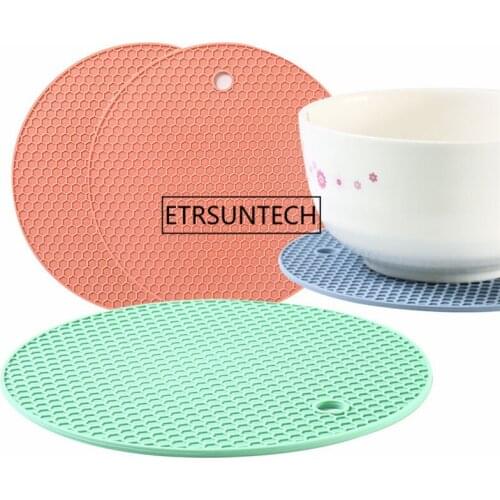 100pcs Silicone Cup Mat Round Heat-resistan Honeycomb Pad Non -Slip Multi-Function Table Dectoration Kitchen Tools