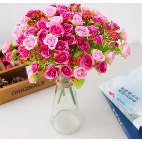 21 Head Artificial Diamond Rose Flower Bridal Bouquet High Quality Bouquet Fake Flowers Wedding Home Party Decoration