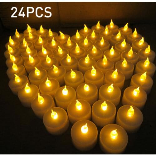 24pcs LED Candles Warm White Led Flameless Candles Battery Operated Moving Artificial Tea Light for Wedding Anniversary Party