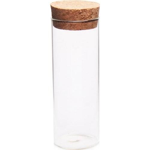 360pcs/lot 40ml clear glass straight tube with wood cork,40cc empty cosmestic container, cork stopper bottle