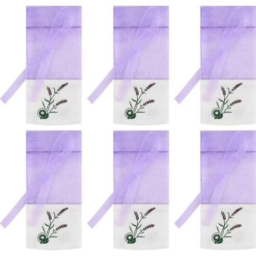 6pcs Empty Sachets Bag Flower Printing Fragrance Lavender Sachet Bag Purse (Old Style)