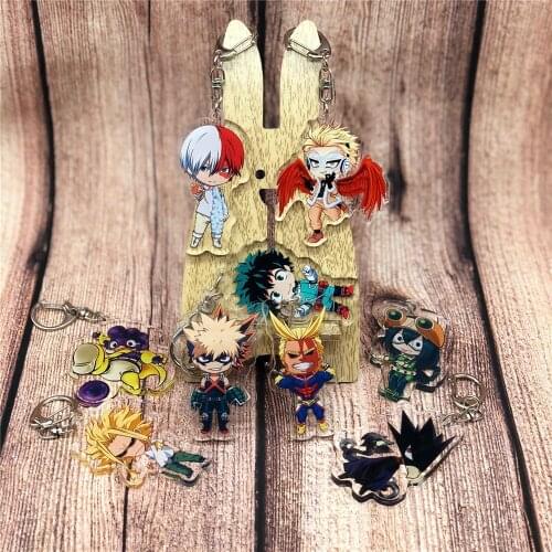 Anime My Hero Academia Midoriya Izuku Hawkes Keychain Badge Todoroki Shoto Cartoon Cosplay Props Accessories